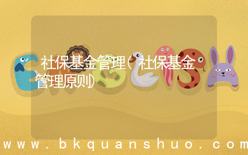 社保基金管理(社保基金 管理原则)